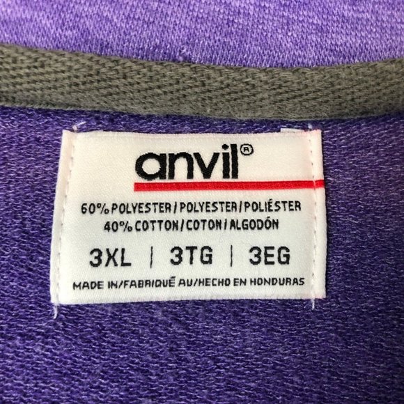 Anvil Sweater 3XL Womens Royal Purple Heathered Knit Crewneck Pullover Casual - Picture 4 of 10